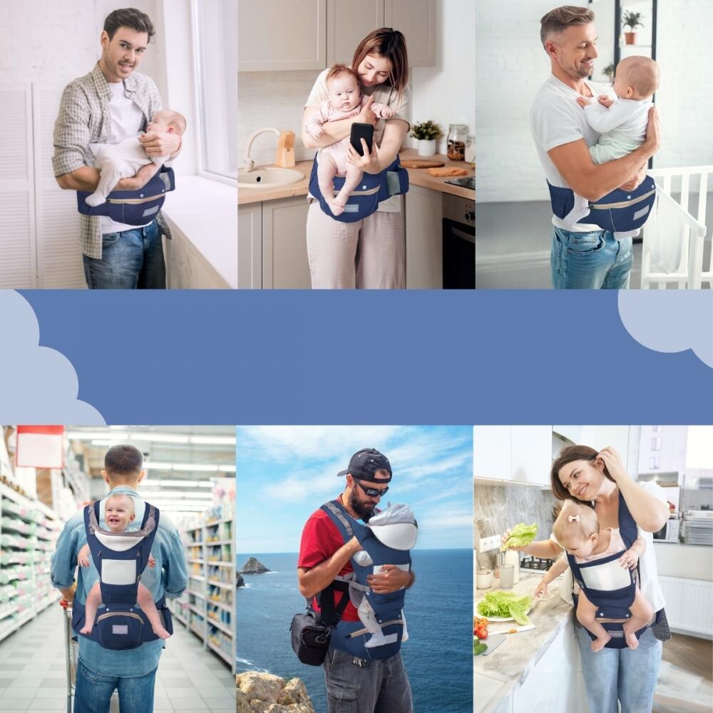 Marsúpio porta-bebés 6 em 1 ergonómico Mochila 0-36 meses Respirável Ajustávei 4/7