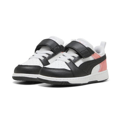 Puma rebound v6 lo sneakers voor peuters puma white black pink fruit
