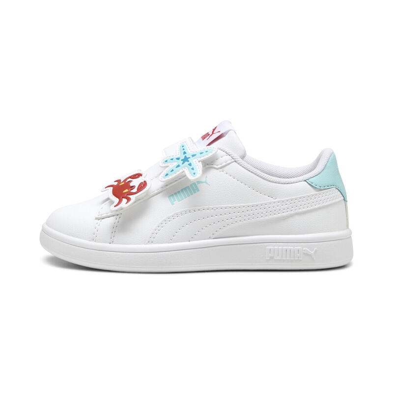 PUMA Smash 3.0 Badges Ténis para crianças PUMA White Safe Lake Red Fire Blue