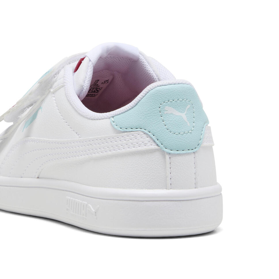 Dziecięce sneakersy PUMA Smash 3.0 Badges PUMA White Safe Lake Red Fire Blue