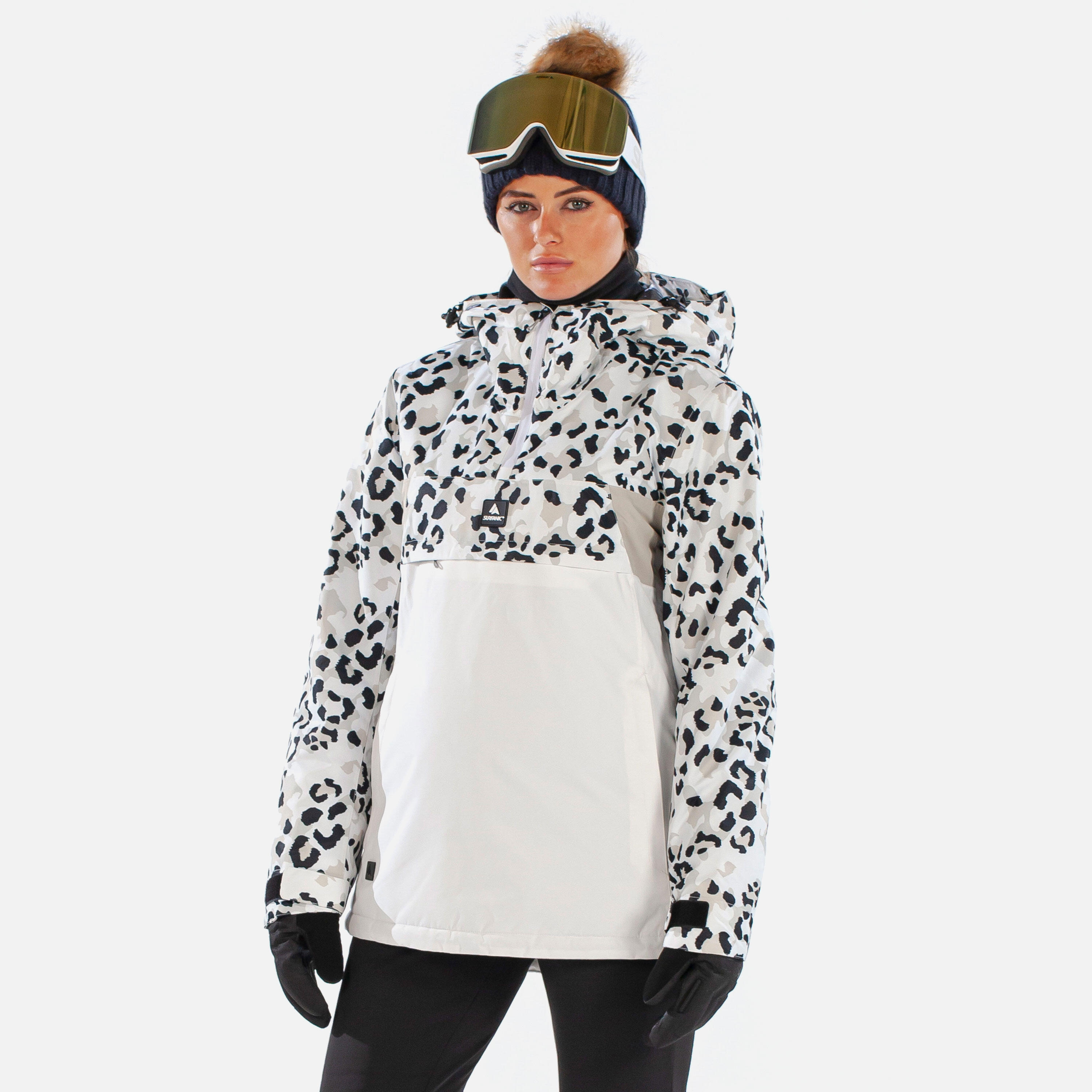 SURFANIC Odyssey Animal Camo Womens Ski Jacket White