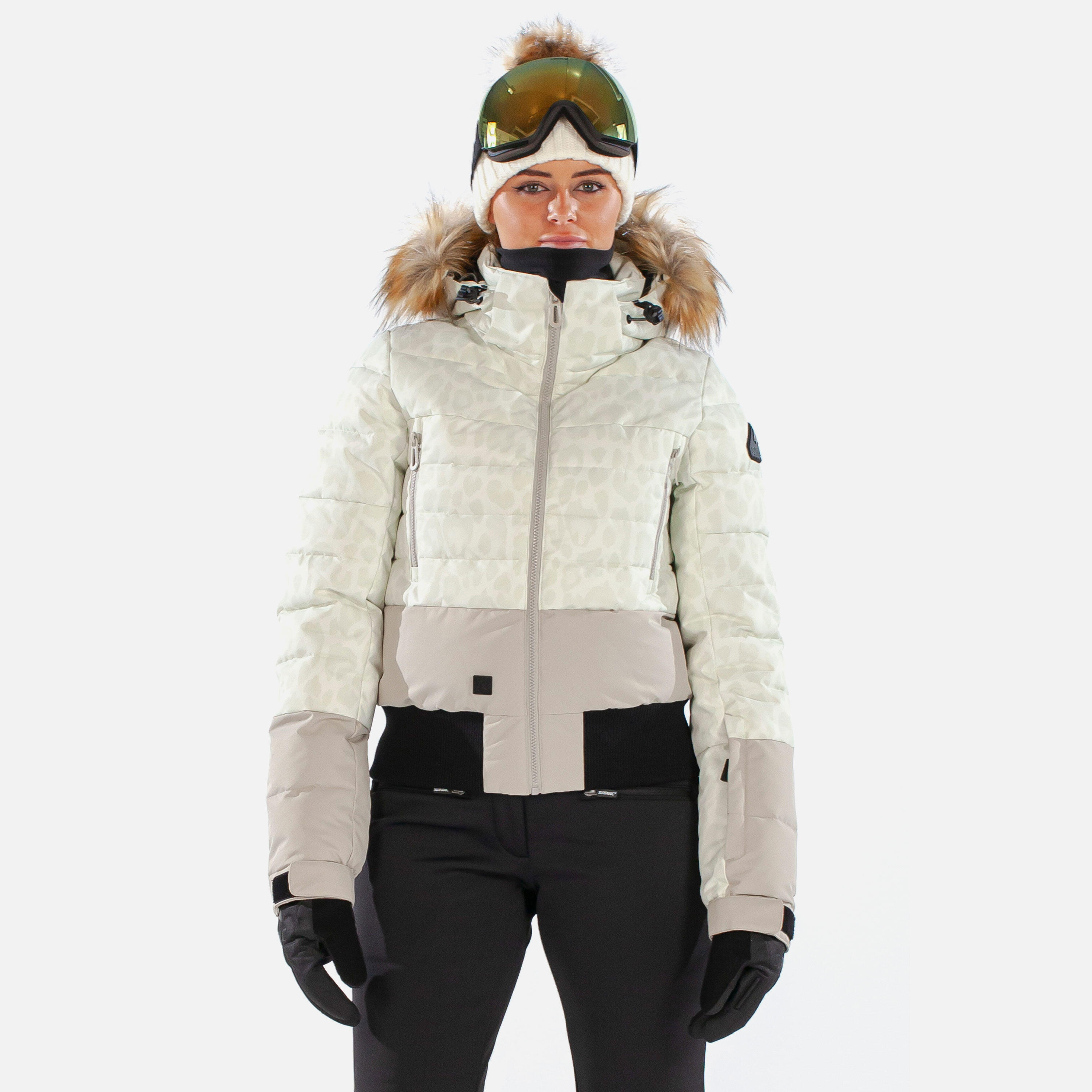 SURFANIC Fiore Jag Womens Ski Jacket Stone