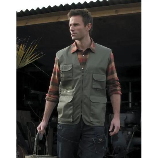 Safari Veste Sans Manches Homme (Lichen)