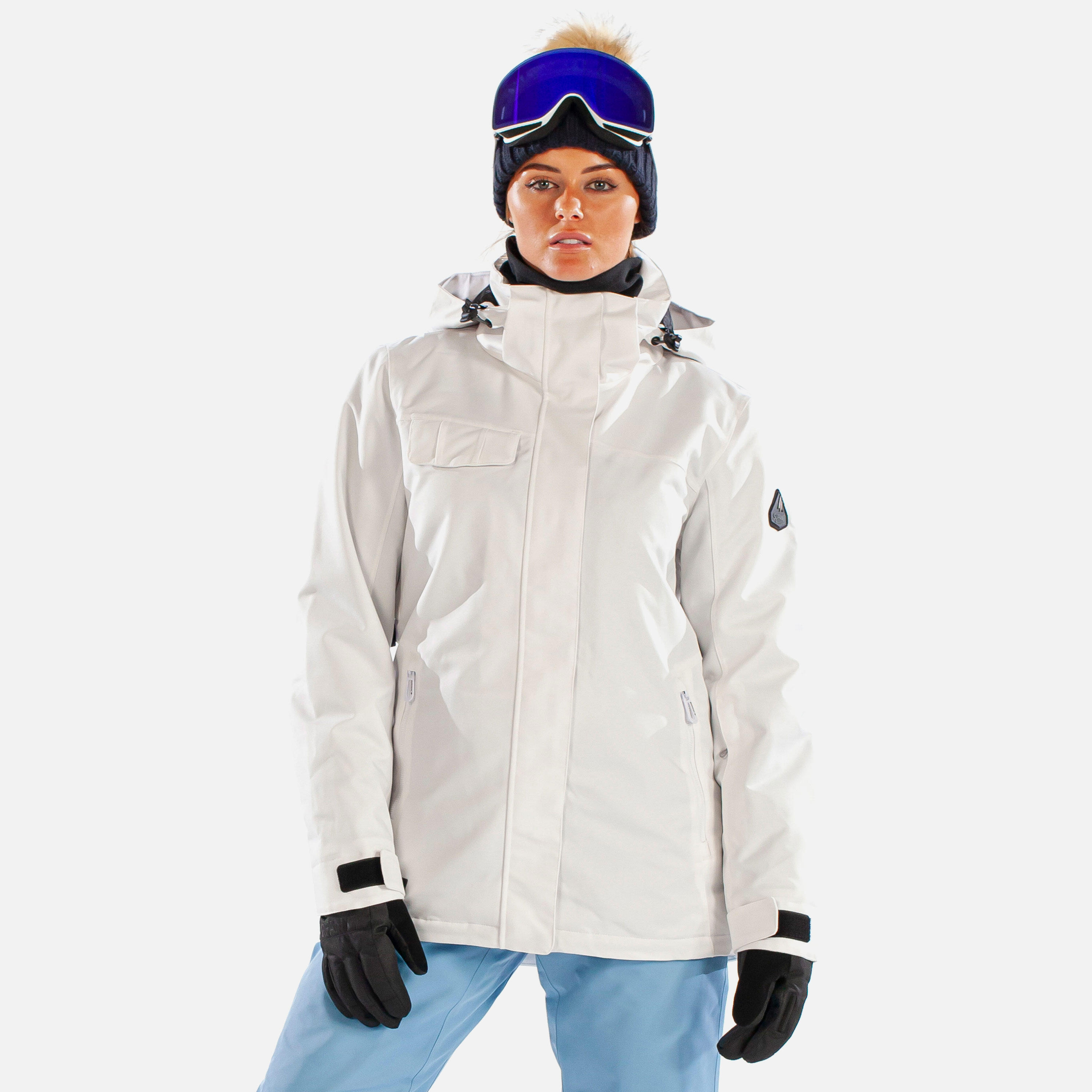 Carve Womens Ski Jacket Optic White SURFANIC Decathlon