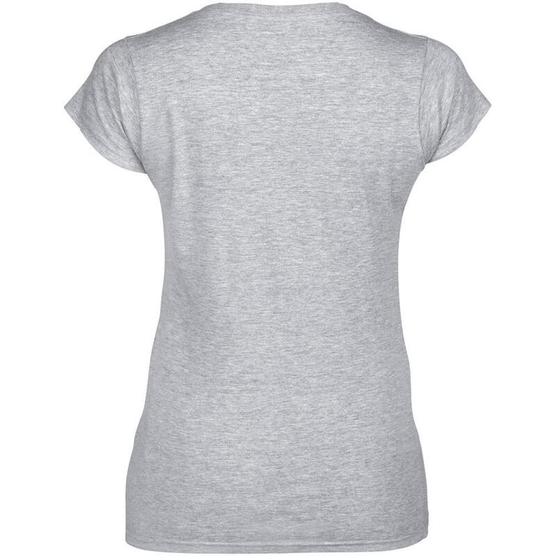 Tshirt À Manches Courtes Et Col En V Femme (Gris Sport)