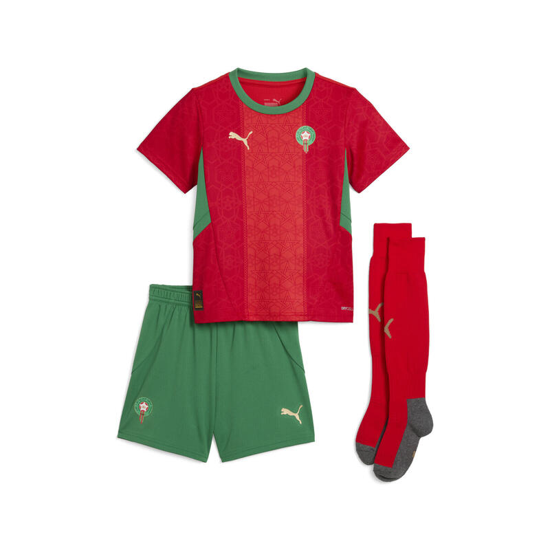 Marokko 2025 Heimtrikot Mini-Kit Kinder PUMA Red Archive Green