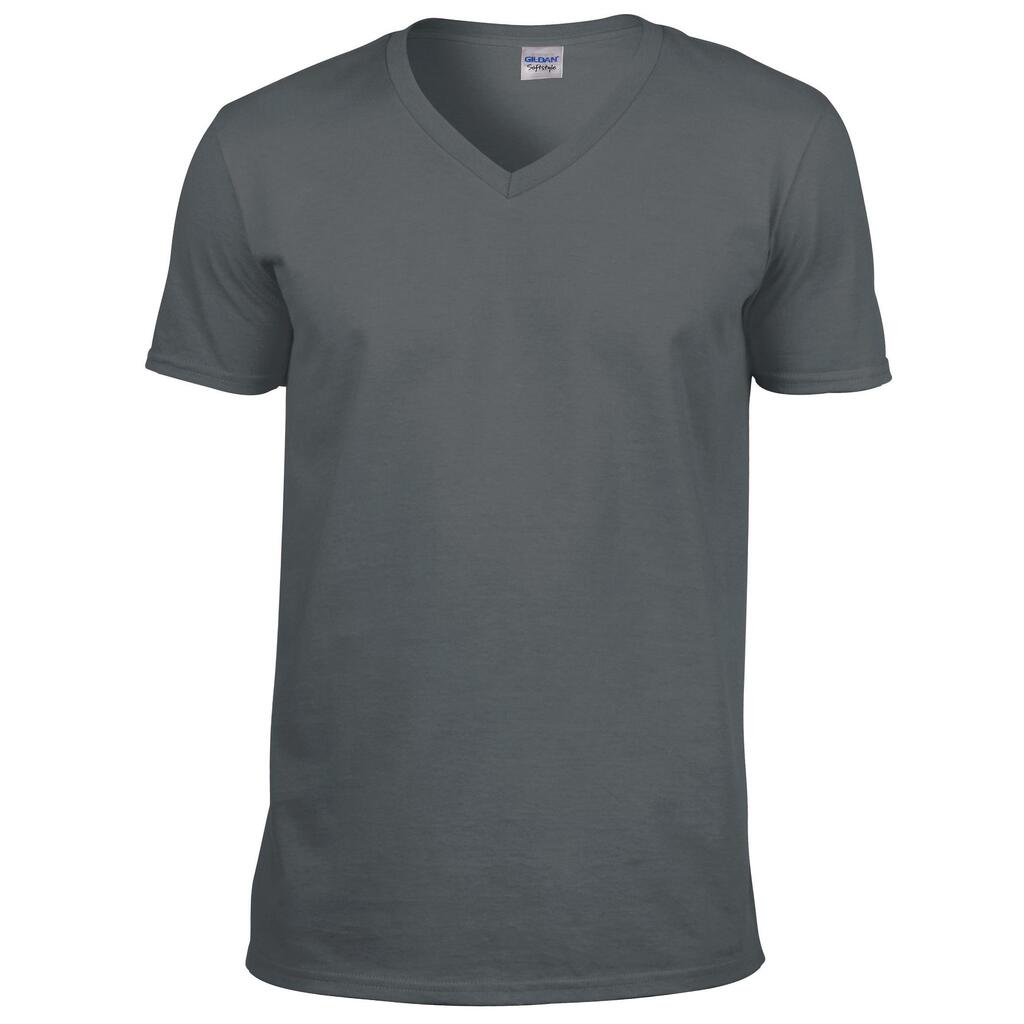 Mens Soft Style VNeck Short Sleeve TShirt (Charcoal)