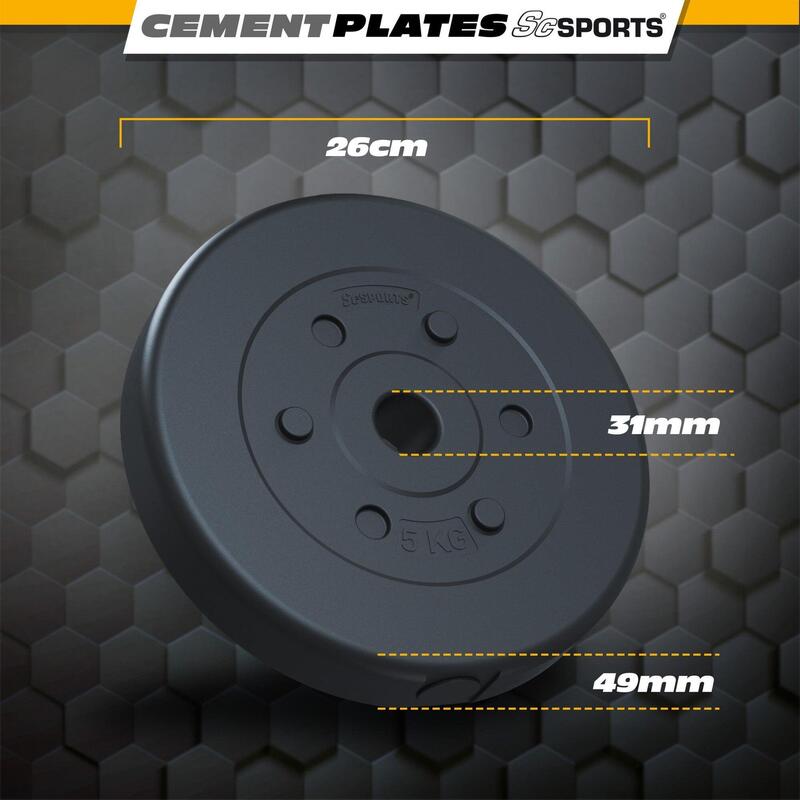 Set de discuri de greutate 30 kg 30 si 31mm ciment plastic