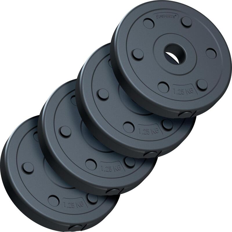 Set de placi de greutati 5 KG (4x1.25 KG) 30 si 31mm umplute cu ciment