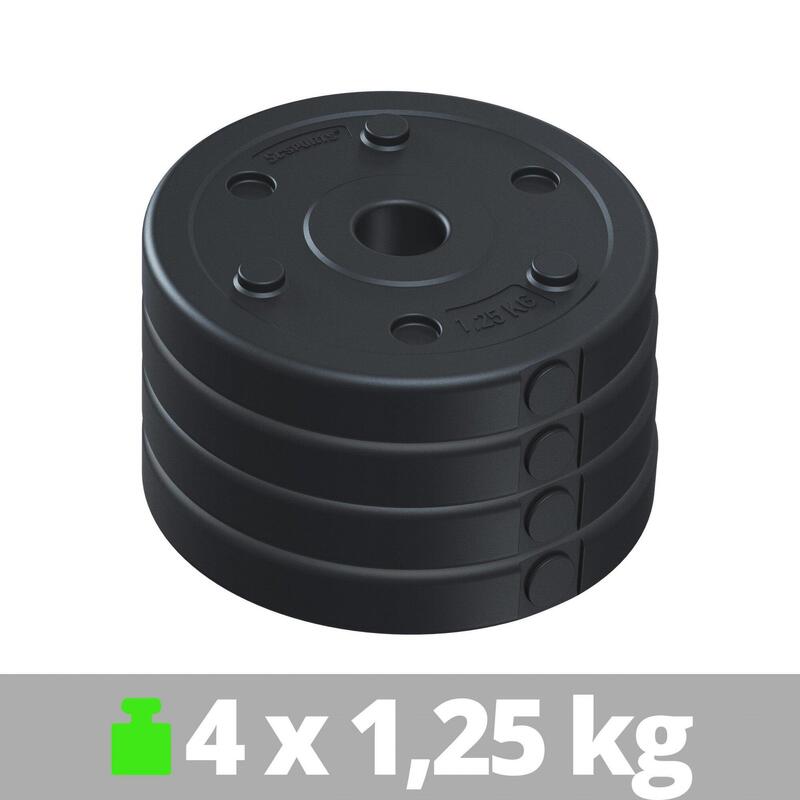Set de placi de greutati 5 KG (4x1.25 KG) 30 si 31mm umplute cu ciment
