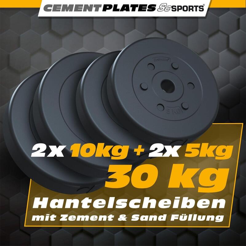 Set de discuri de greutate 30 kg 30 si 31mm ciment plastic