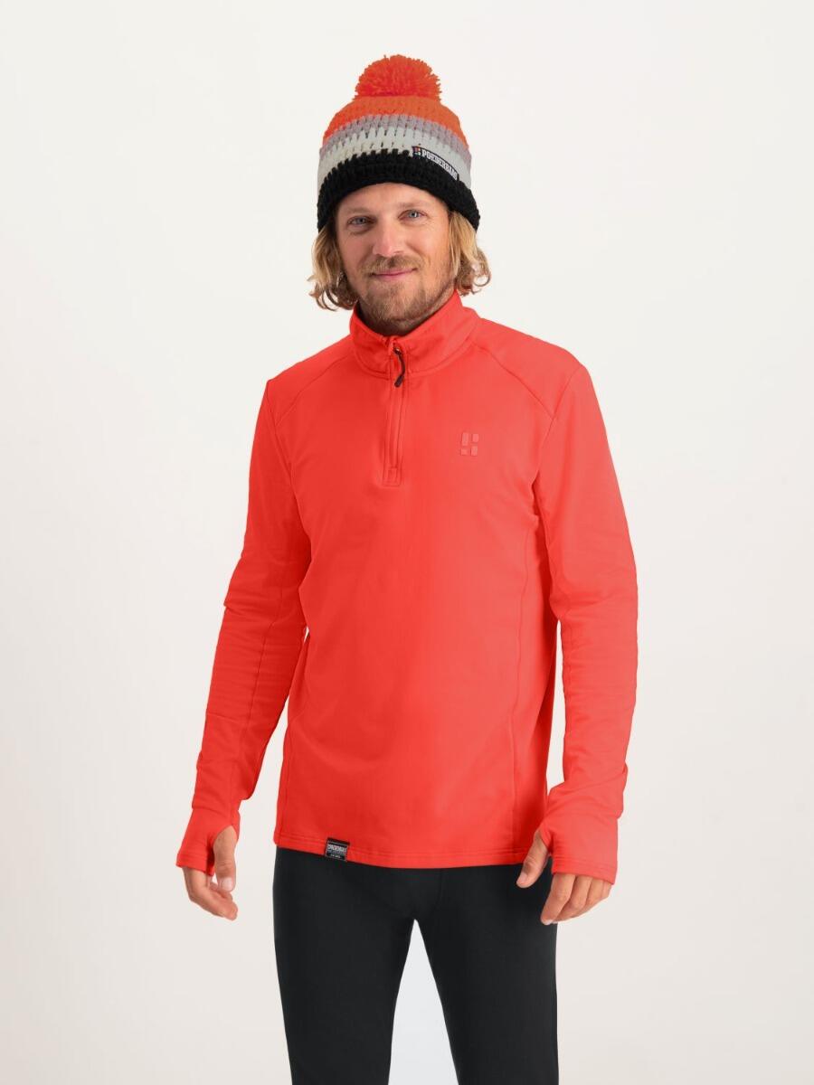 POEDERBAAS Poederbaas Four Seasons Midlayer Pully Heren Lightweight Mandarin Red