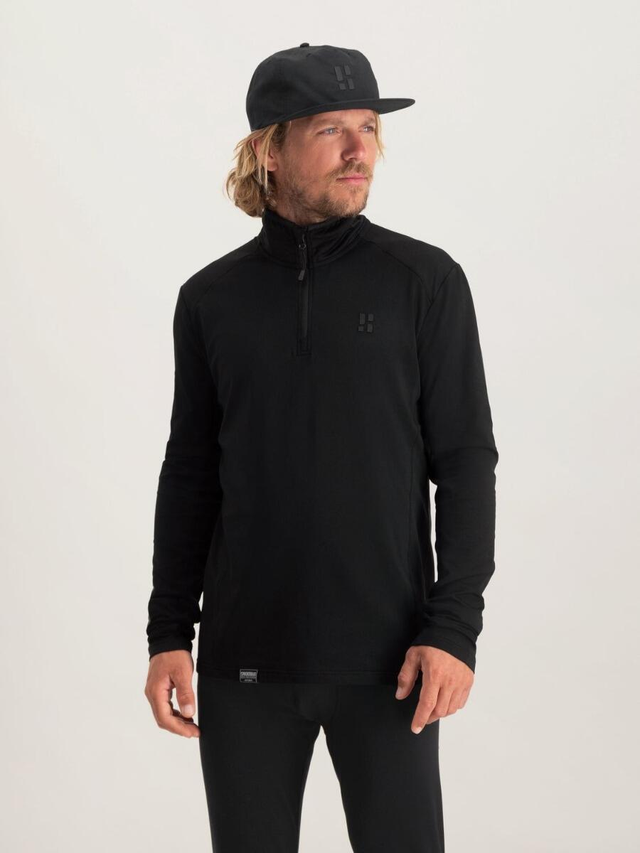 POEDERBAAS Four Seasons Midlayer-Pullover für Herren, leicht, Schwarz