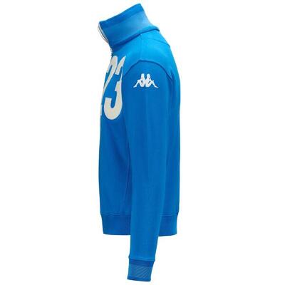 Felpa con zip da uomo in cotone blu da sport street
