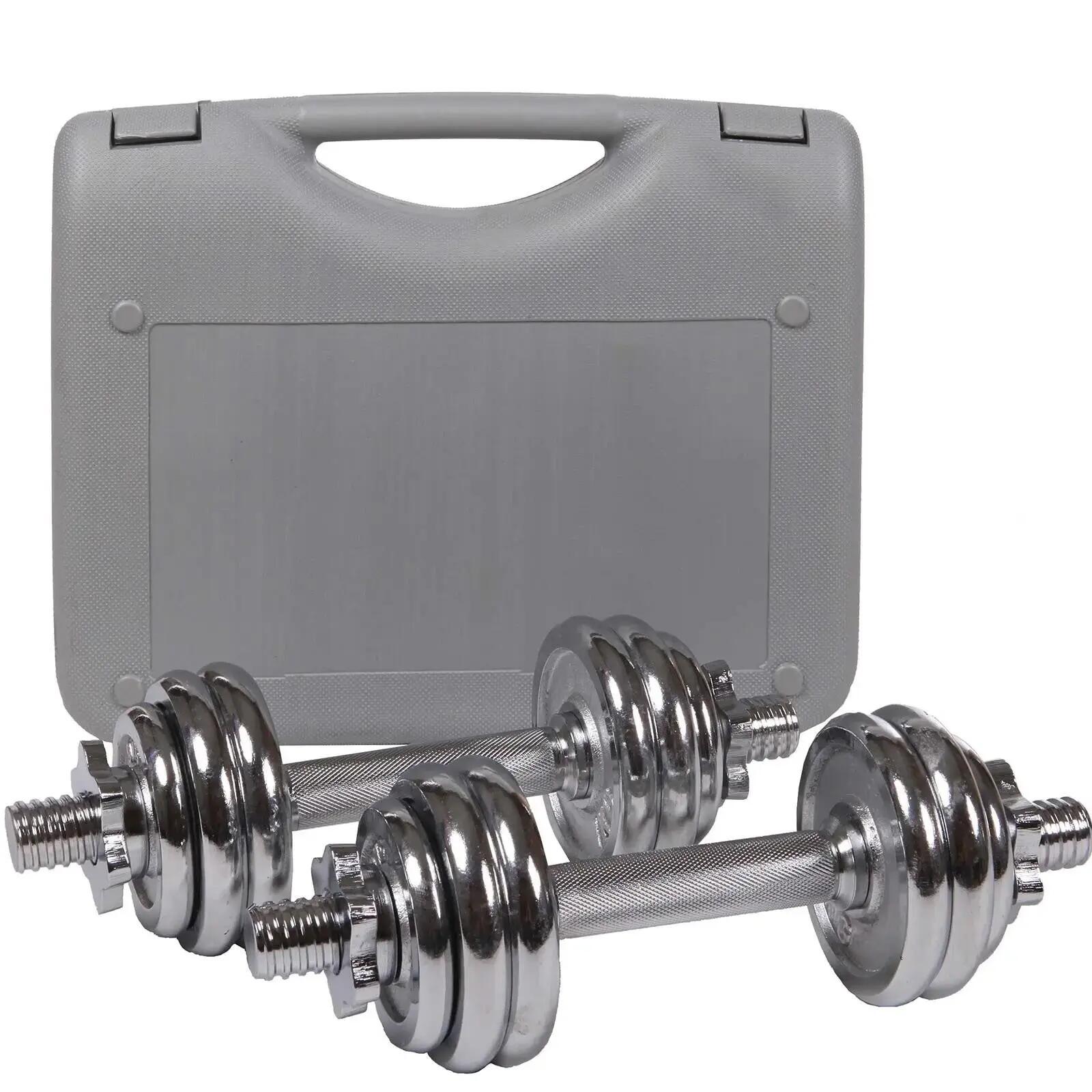 Set gantere cromate 16 piese 15 KG argintiu 3/7