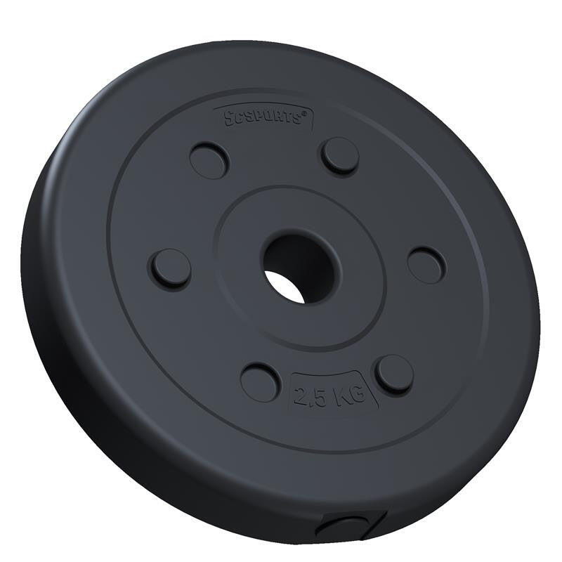 Set de haltere, 30 mm, 17.5 KG 17,5 KG (2x5 KG + 2x2,5 KG + 2x1,25 KG), cromat,