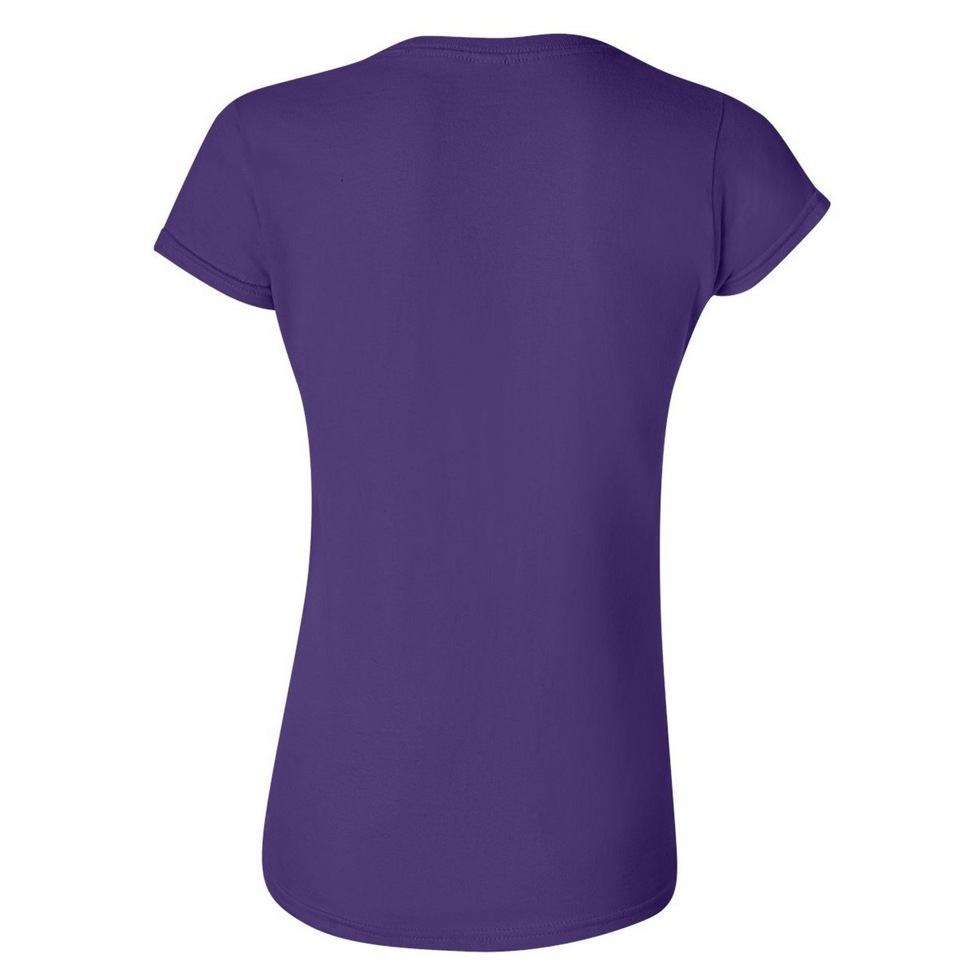 Dames Zachte Stijl Korte Mouw TShirt (Paars) 2/2