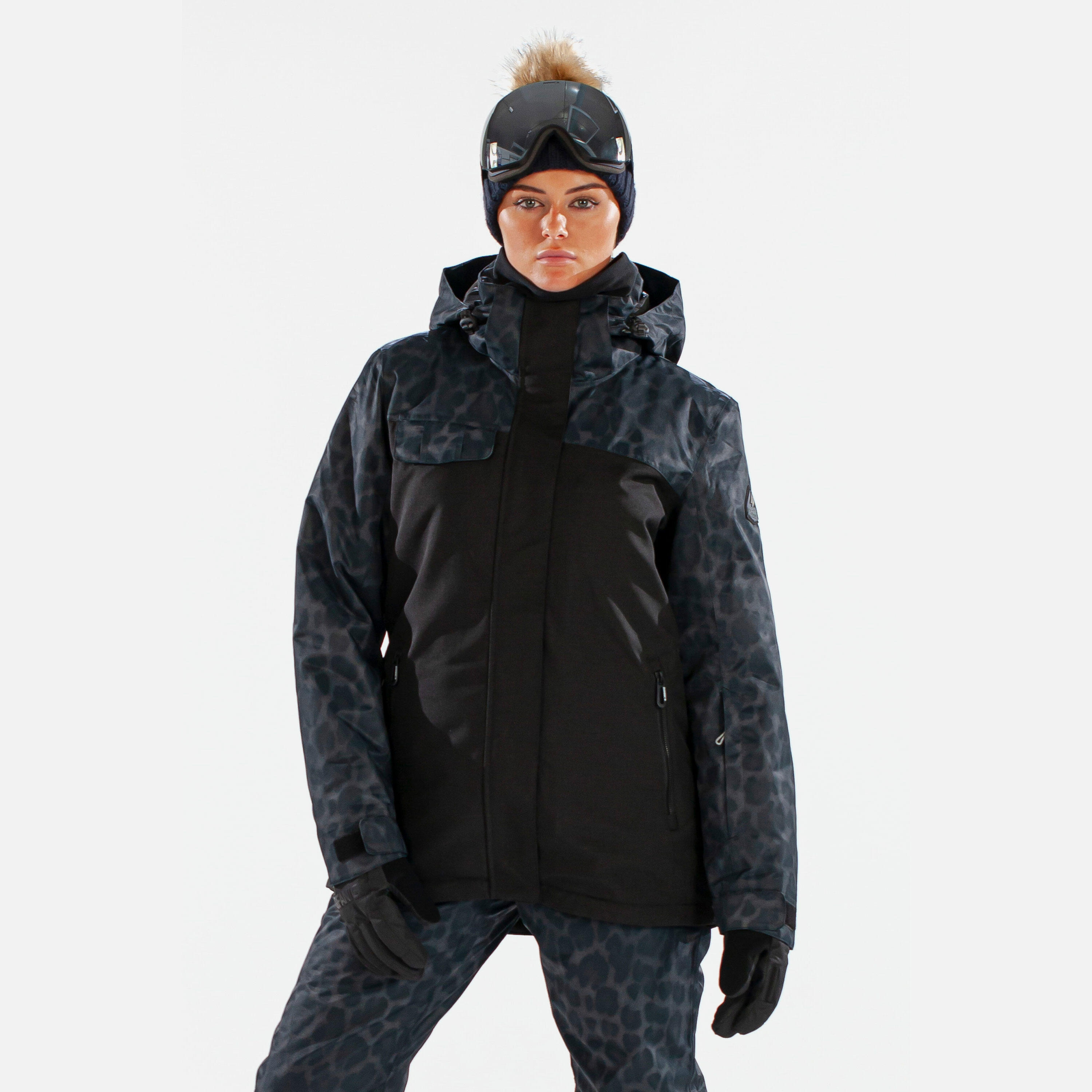 SURFANIC Carve Womens Jag Ski Jacket Jet Black
