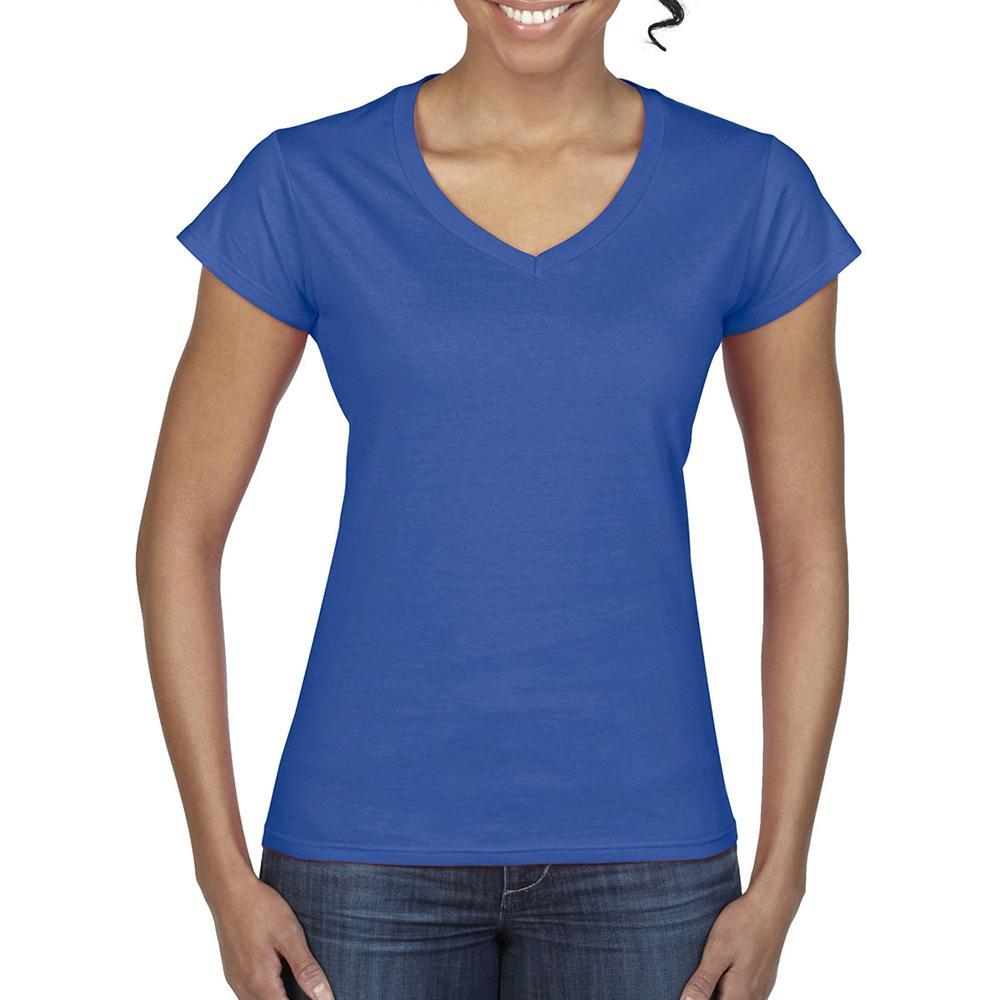 Ladies Soft Style Short Sleeve VNeck TShirt (Royal)