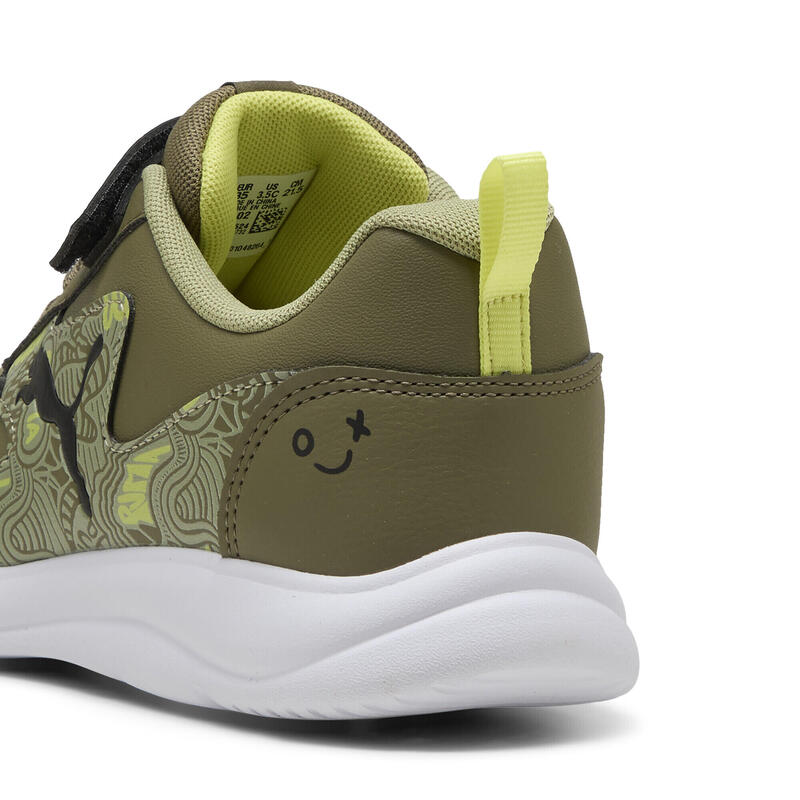 Baskets Fun Racer Scribble Enfant PUMA Olive Black Green