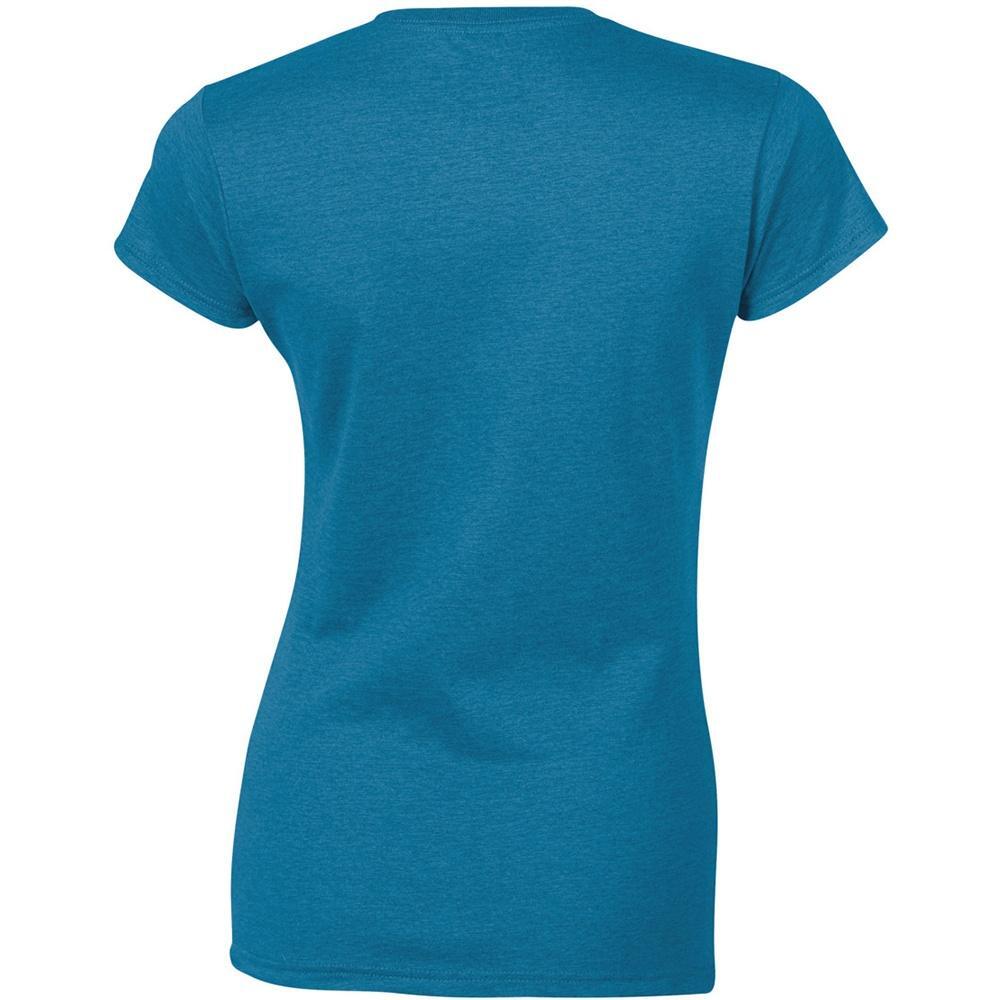 Dames Zachte Stijl Korte Mouw TShirt (Antieke Saffier) 2/2