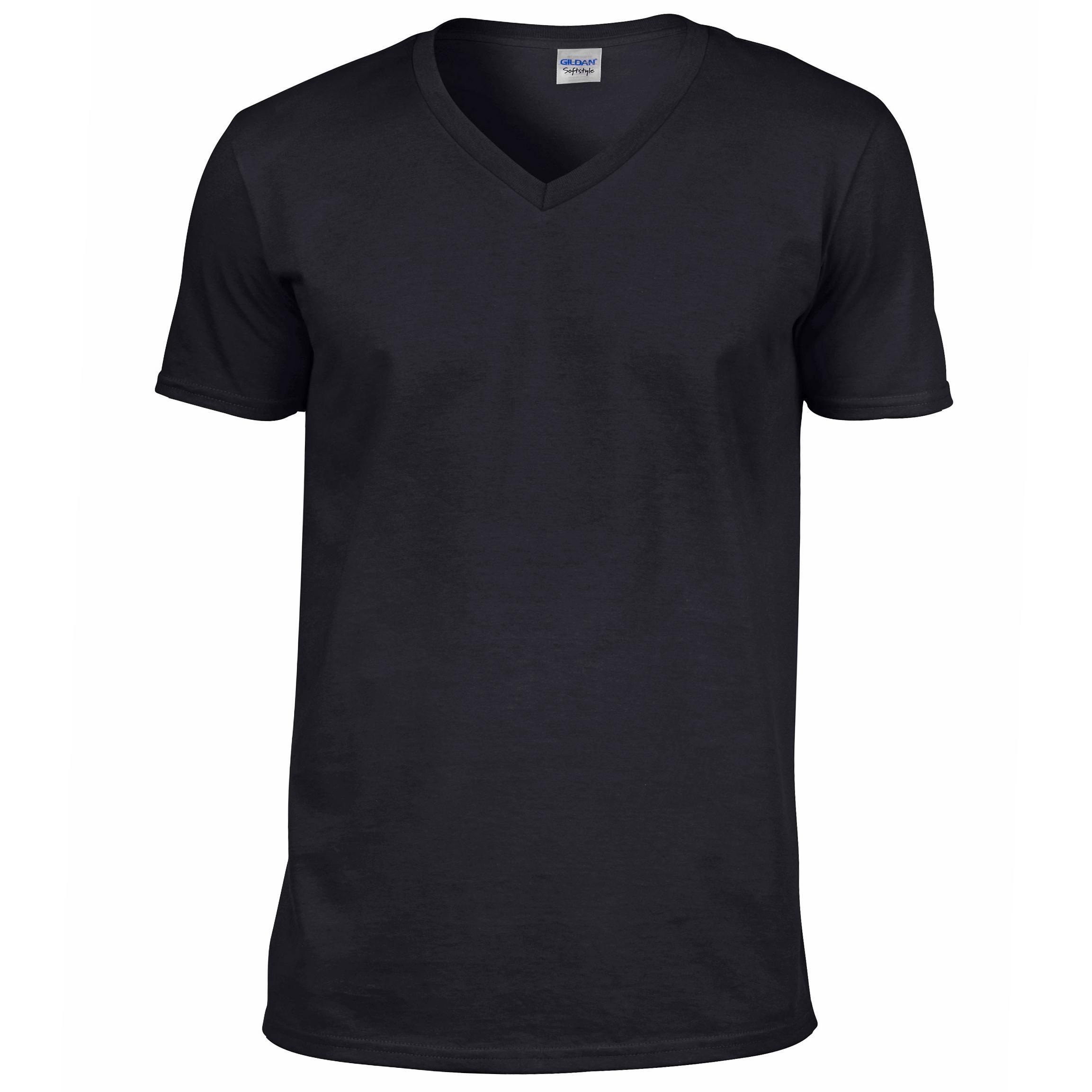 Gildan - Tshirt À Manches Courtes Et Col En V Homme (noir) - T-shirt Manches Courtes - Noir - 40 M - Decathlon