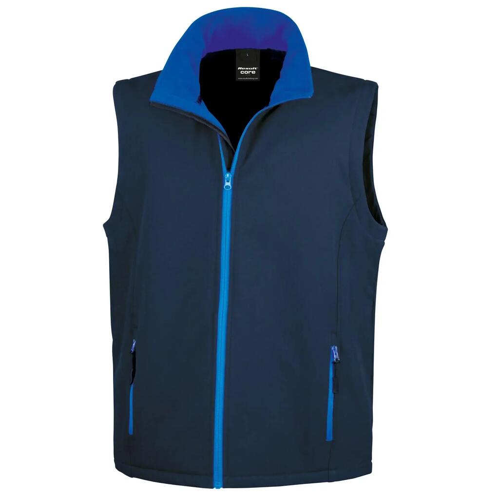 Mens Printable Softshell Body Warmer (Navy/Royal Blue)