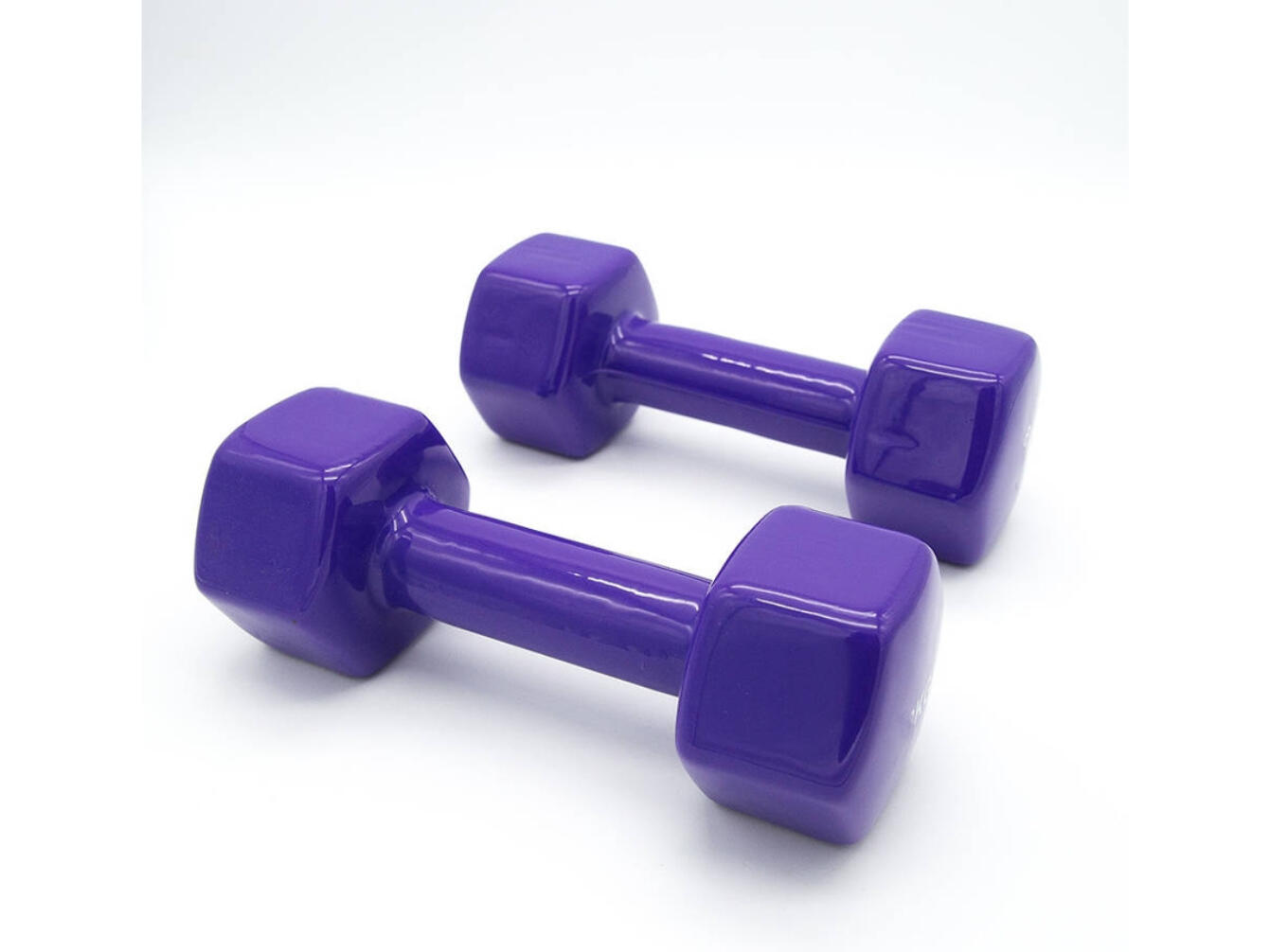 2 Unidades 1,5 kg Mancuernas Pesas Hexagonales de Vinilo Fitness Gimnasia Violet 2/3