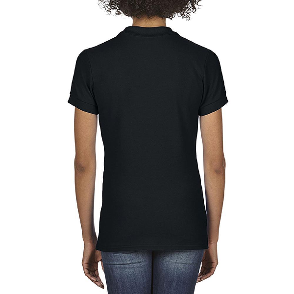 Softstyle WoHomem/Ladies Calções Sleeve Double Pique Polo Shirt (Preto) 3/3
