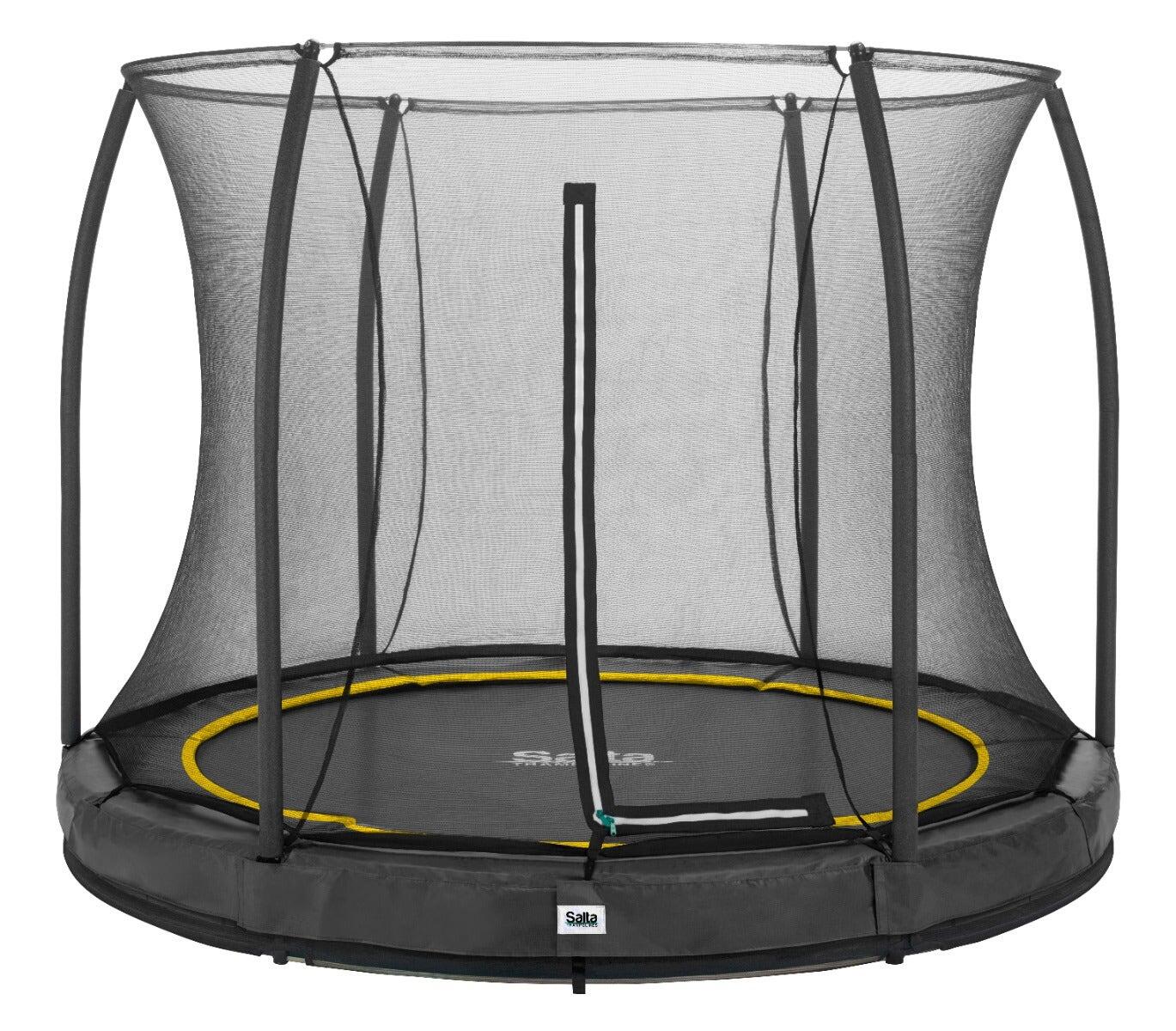 SALTA 14ft Salta Black Comfort Edition InGround Round Trampoline with Enclosure