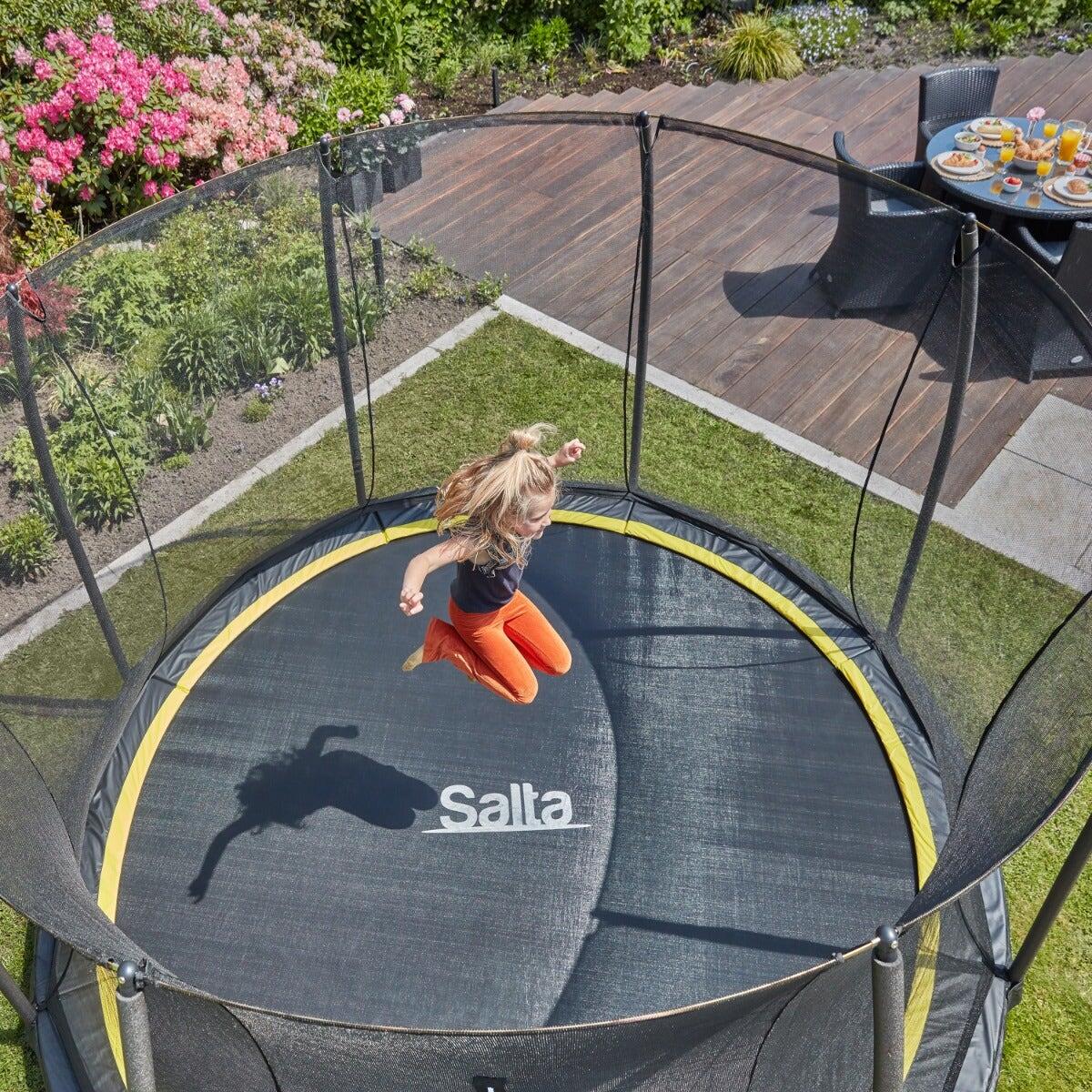 10ft Salta Black Comfort Edition InGround Round Trampoline with Enclosure 4/7