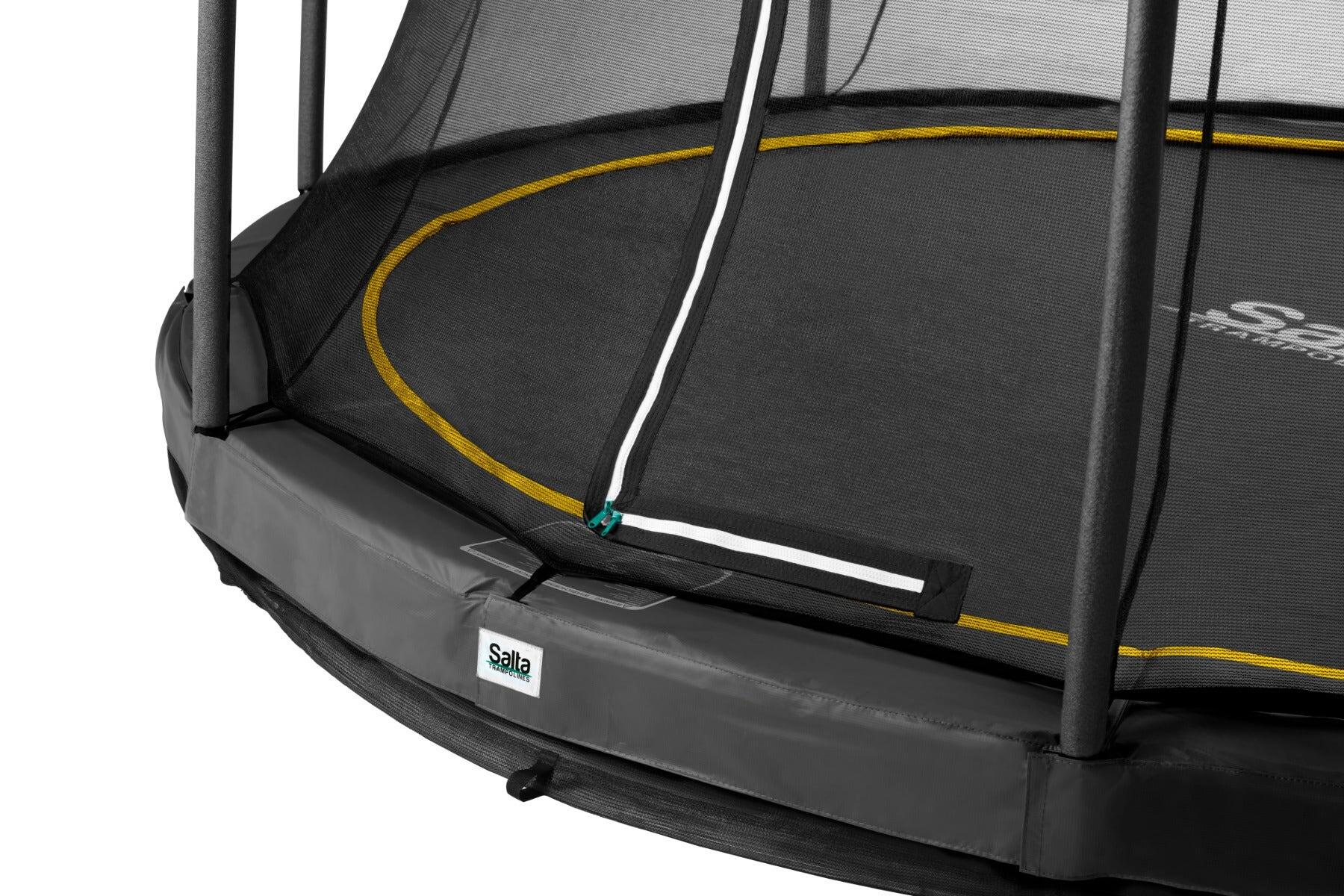 10ft Salta Black Comfort Edition InGround Round Trampoline with Enclosure 6/7