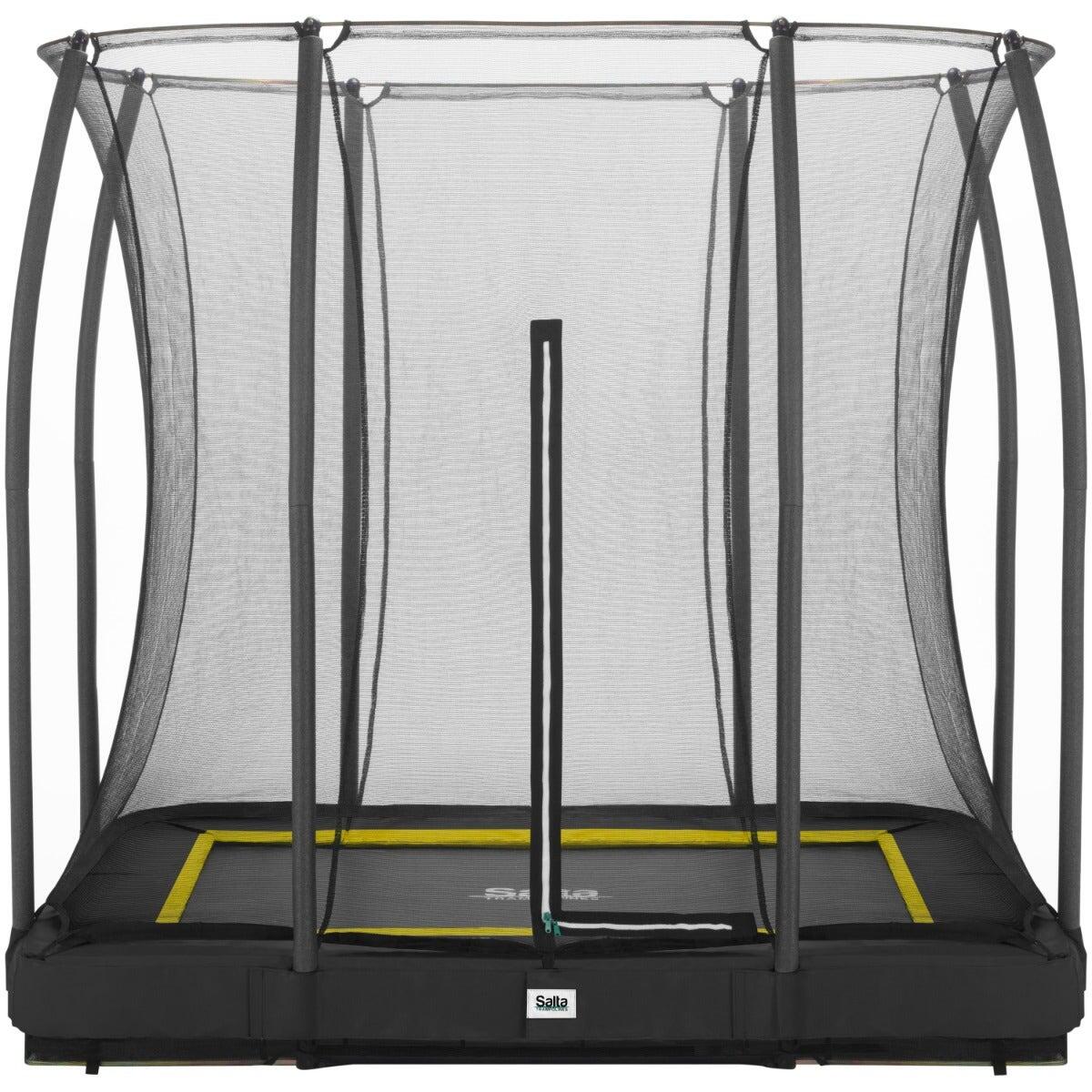 SALTA 7ft x 5ft Salta Black Rectangular Comfort Inground Trampoline with Enclosure