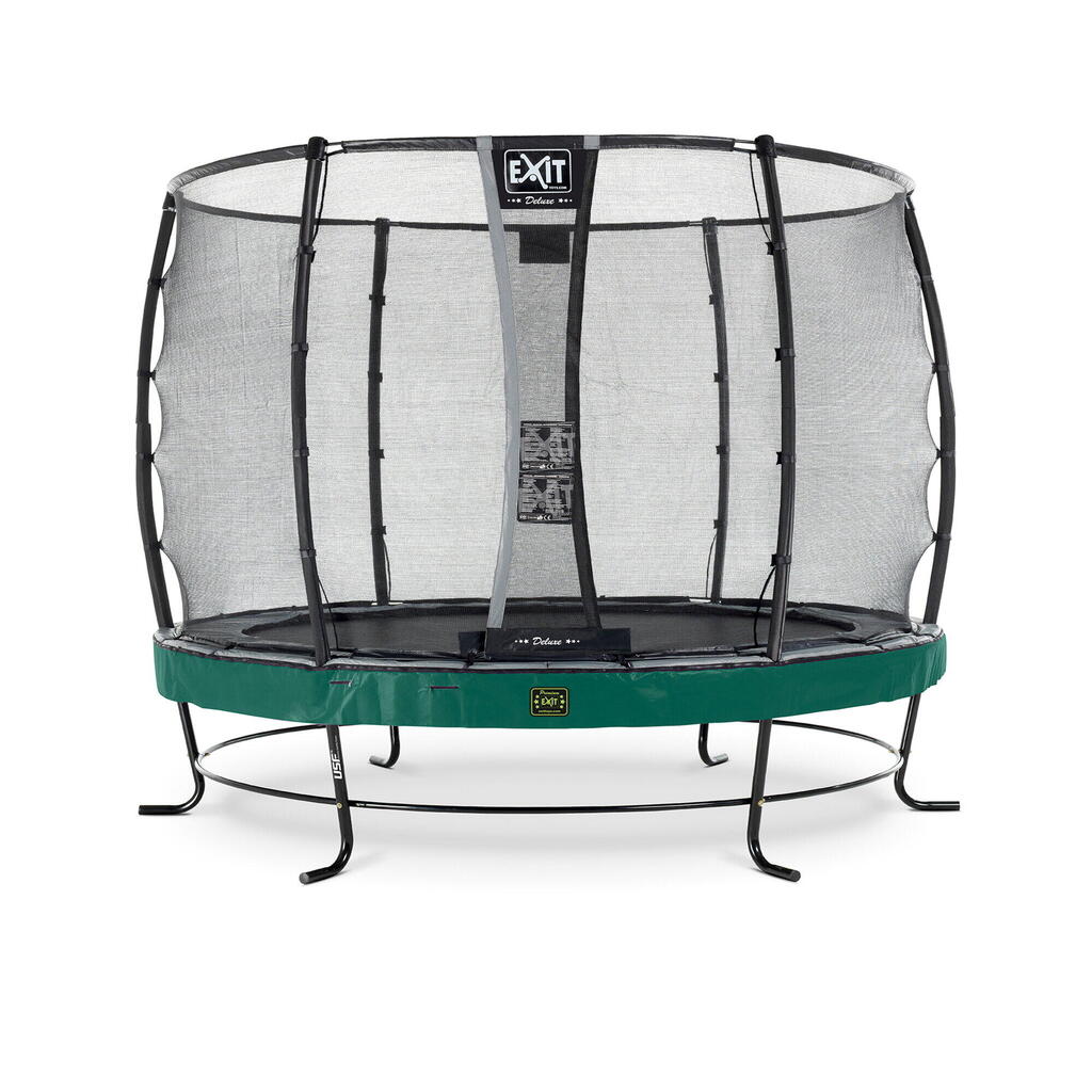 EXIT Elegant Premium trampoline 10ft with Deluxe safetynet - green