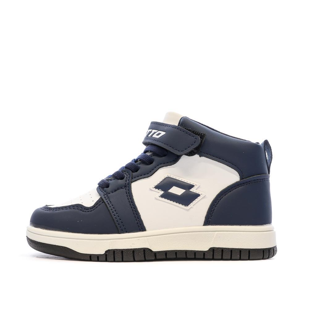 Lotto - Baskets Blanche/marine Garçon Lotto Ravenne - Baskets - Bleu - 35 - Decathlon