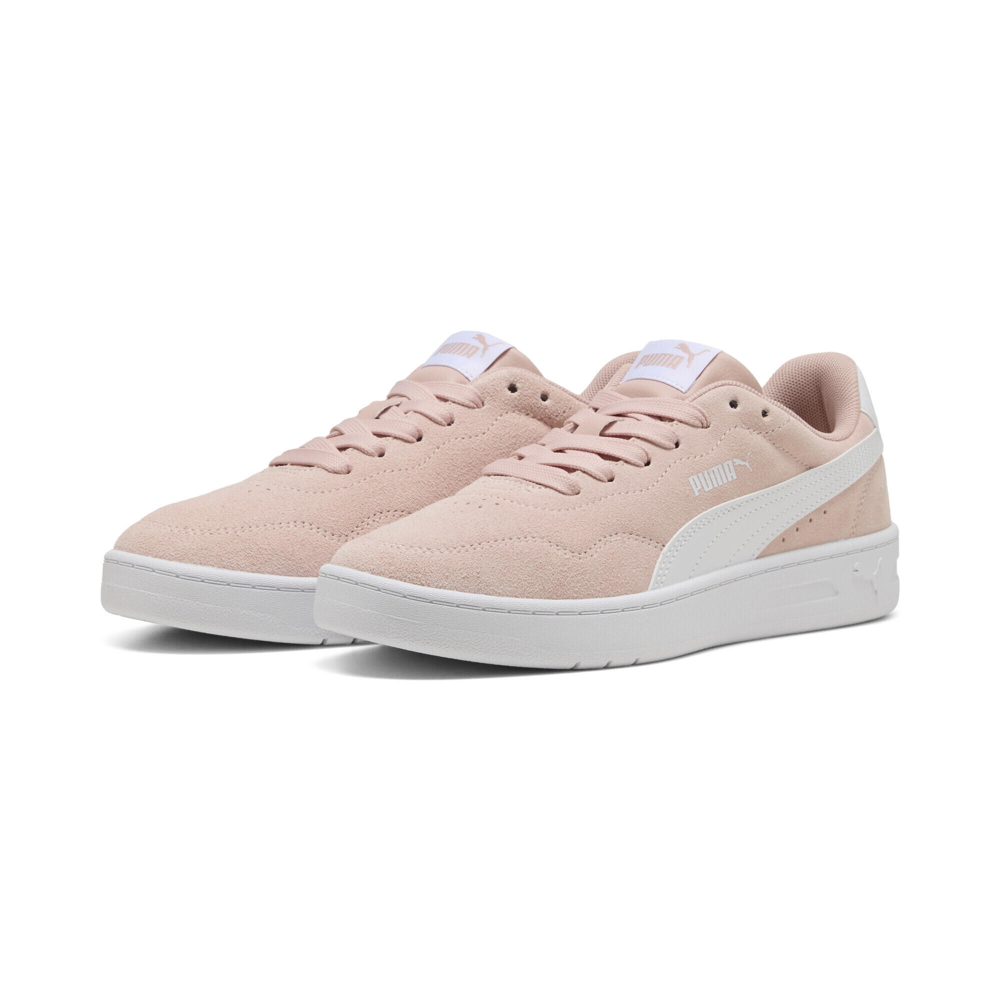 Puma - Sneakers En Daim Court Lally Femme Puma - Baskets - Blanc|rose - 119 - Decathlon