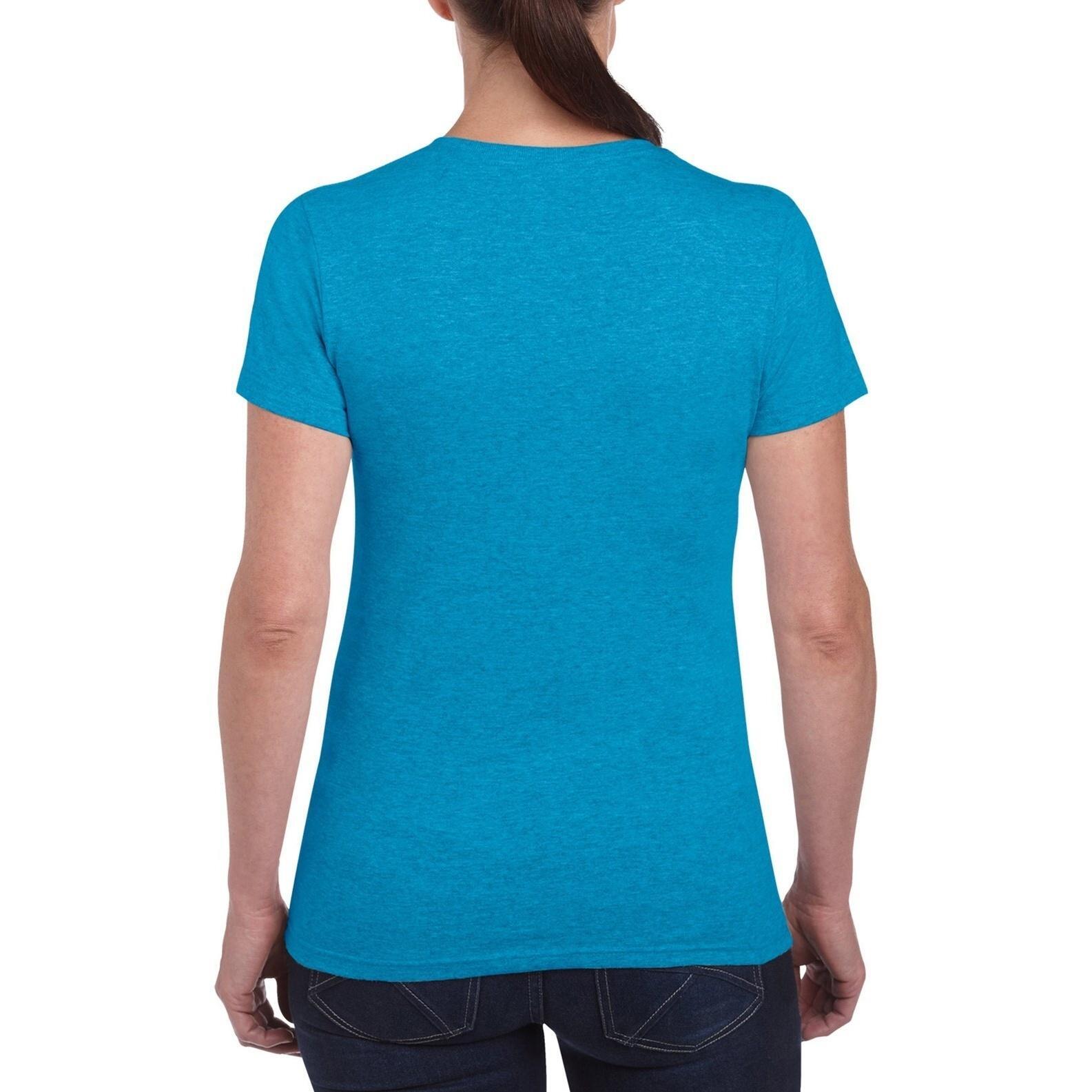 Maglietta 100% Cotone Donna Gildan Zaffiro 2/4