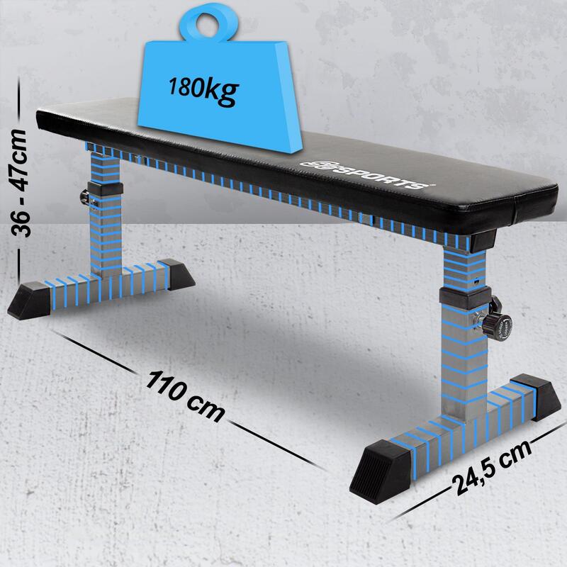 Banca de antrenament greutate maxima 180 kg 24 x 110 x 47 cm negru
