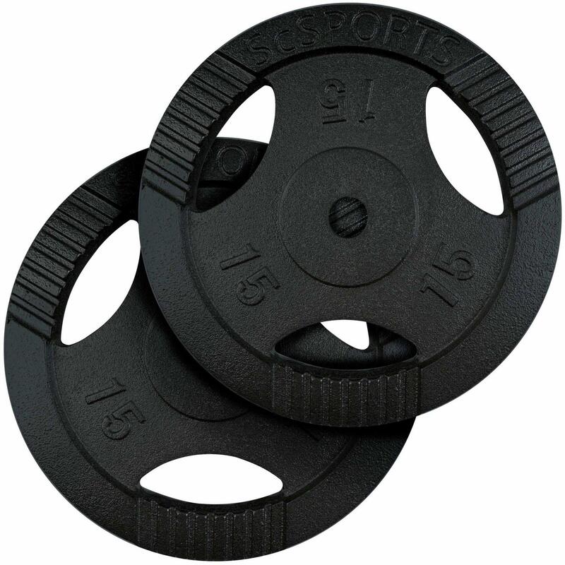 Set de placi de greutate 30 KG (2x 15) 30 si 31mm fonta cu grip negru