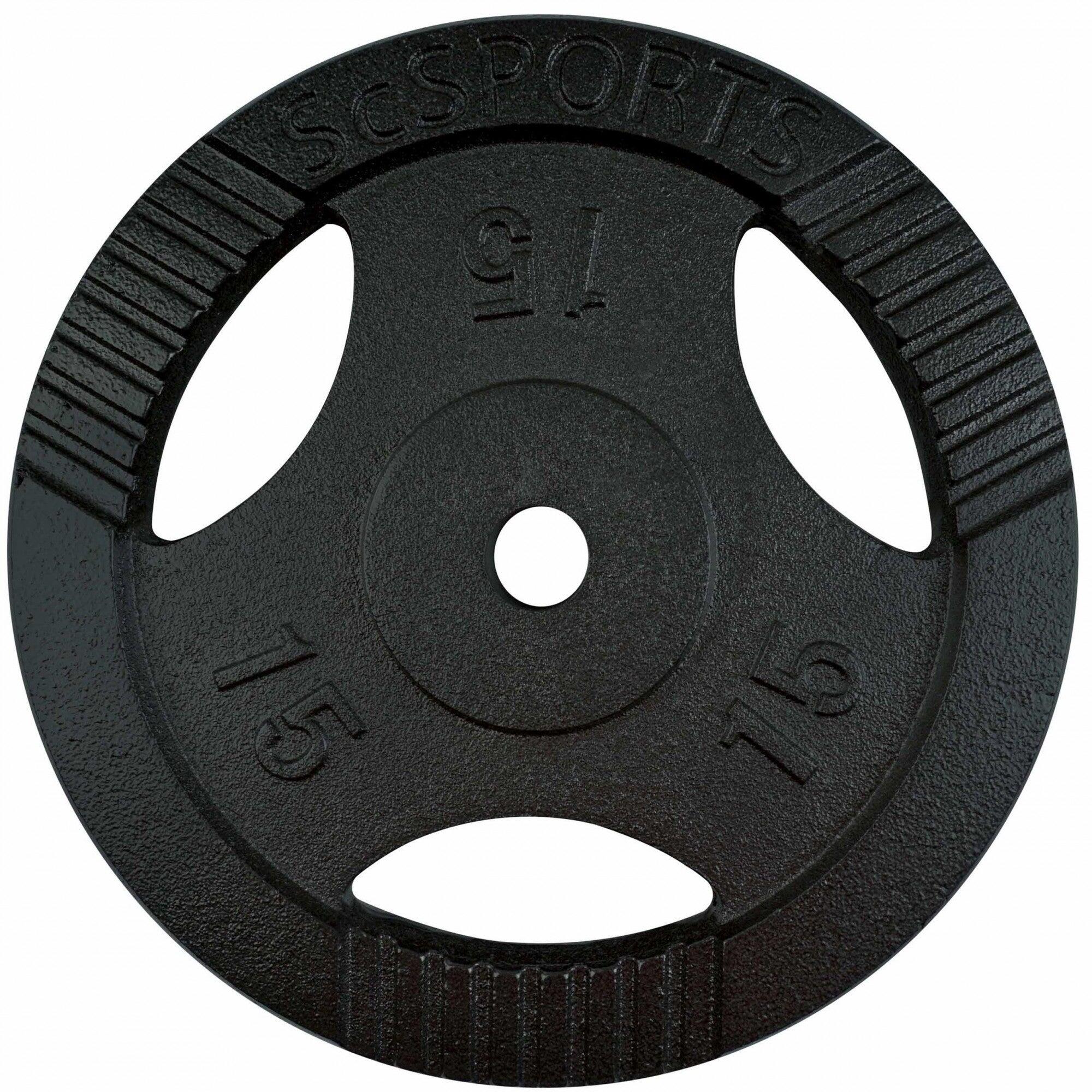 Set de placi de greutate 30 KG (2x 15) 30 si 31mm fonta cu grip negru 3/3
