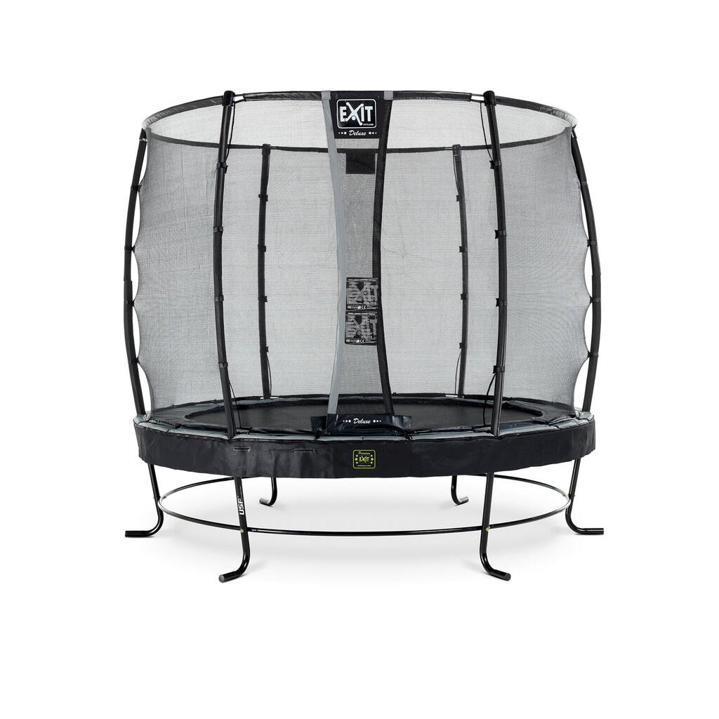 EXIT Elegant Premium trampoline 8.3ft with Deluxe safetynet - black
