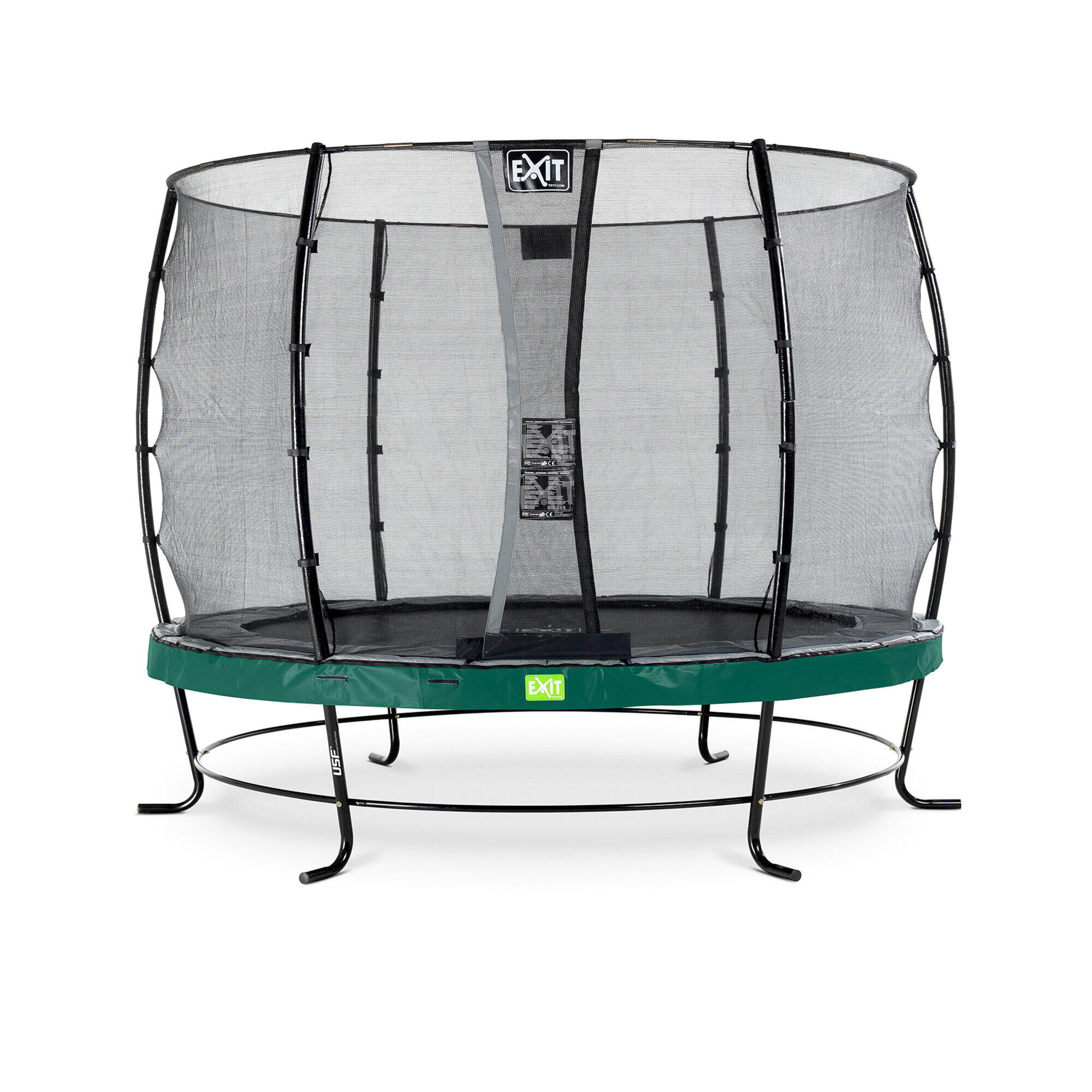Trampolino elastico EXIT Elegant ø305cm con rete di sicurezza Economy - verde 1/7