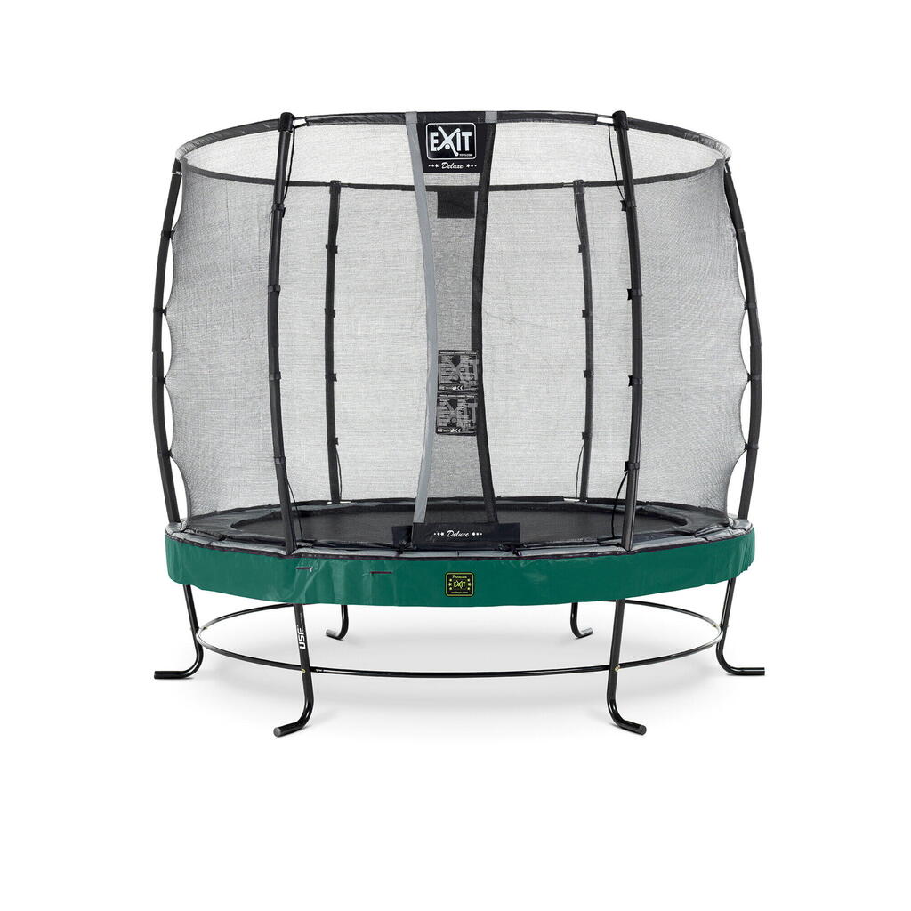 EXIT Elegant Premium trampoline 8.3ft with Deluxe safetynet - green
