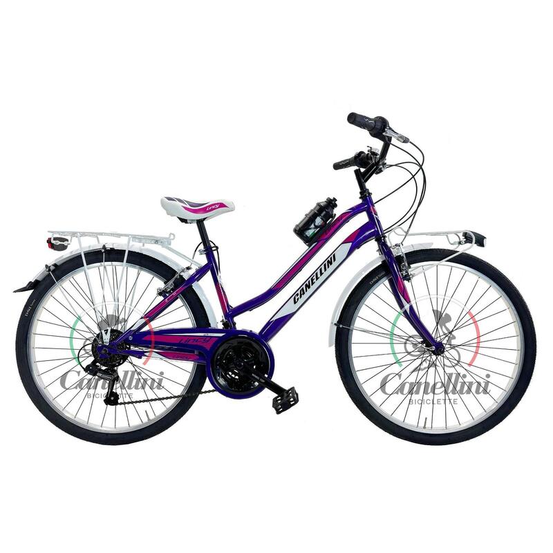 Vélo de fille VTT Canellini LINCY 26" - Violet/Fuchsia