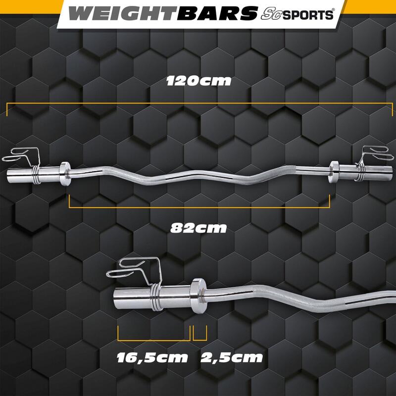 Bara pentru gantere 50 mm 120 cm pana la 110 kg otel cromat