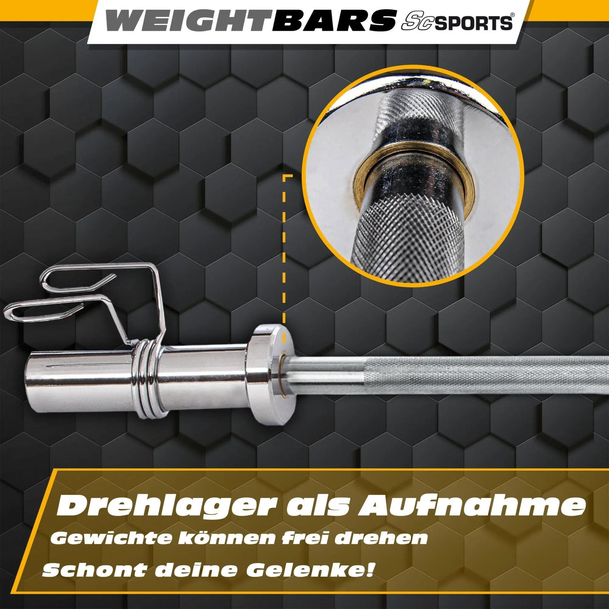 Bara pentru gantere 50 mm 120 cm pana la 110 kg otel cromat 5/6