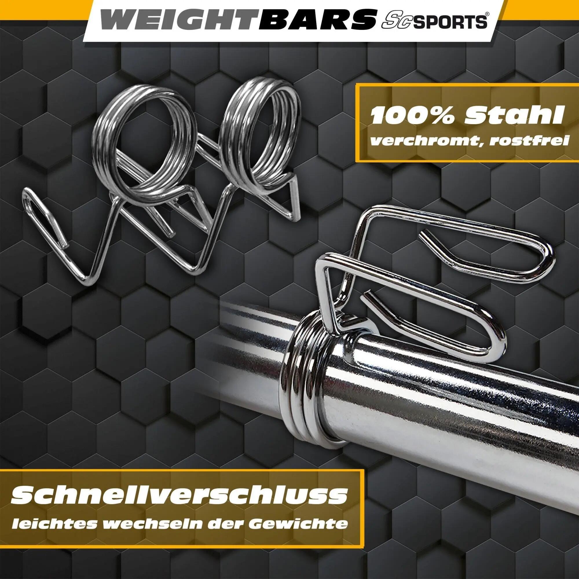 Bara pentru gantere 50 mm 120 cm pana la 110 kg otel cromat 6/6