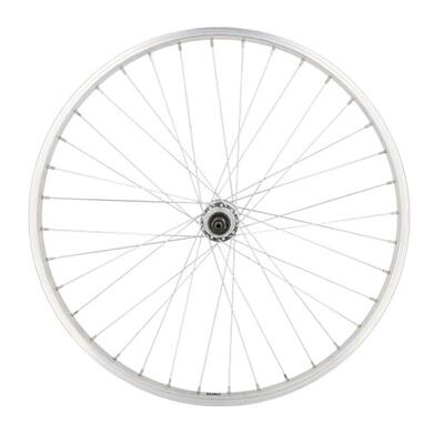 Achterwiel van de fiets met schroefbevestiging voor de velg velox m110