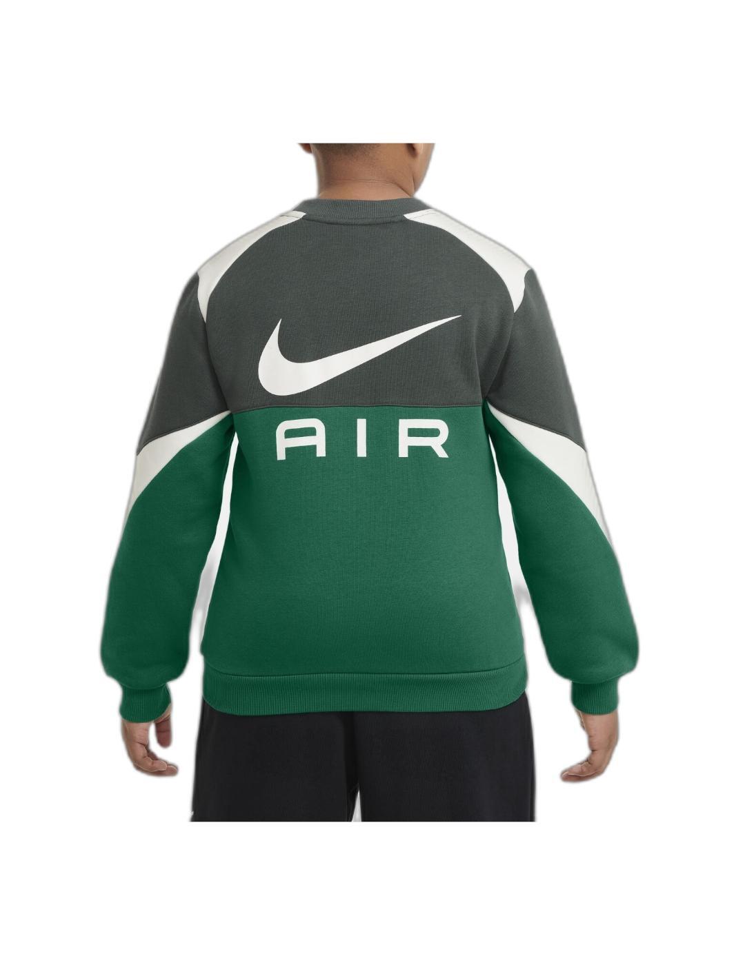 Felpe in pile per bambino Nike Air verde. 2/5