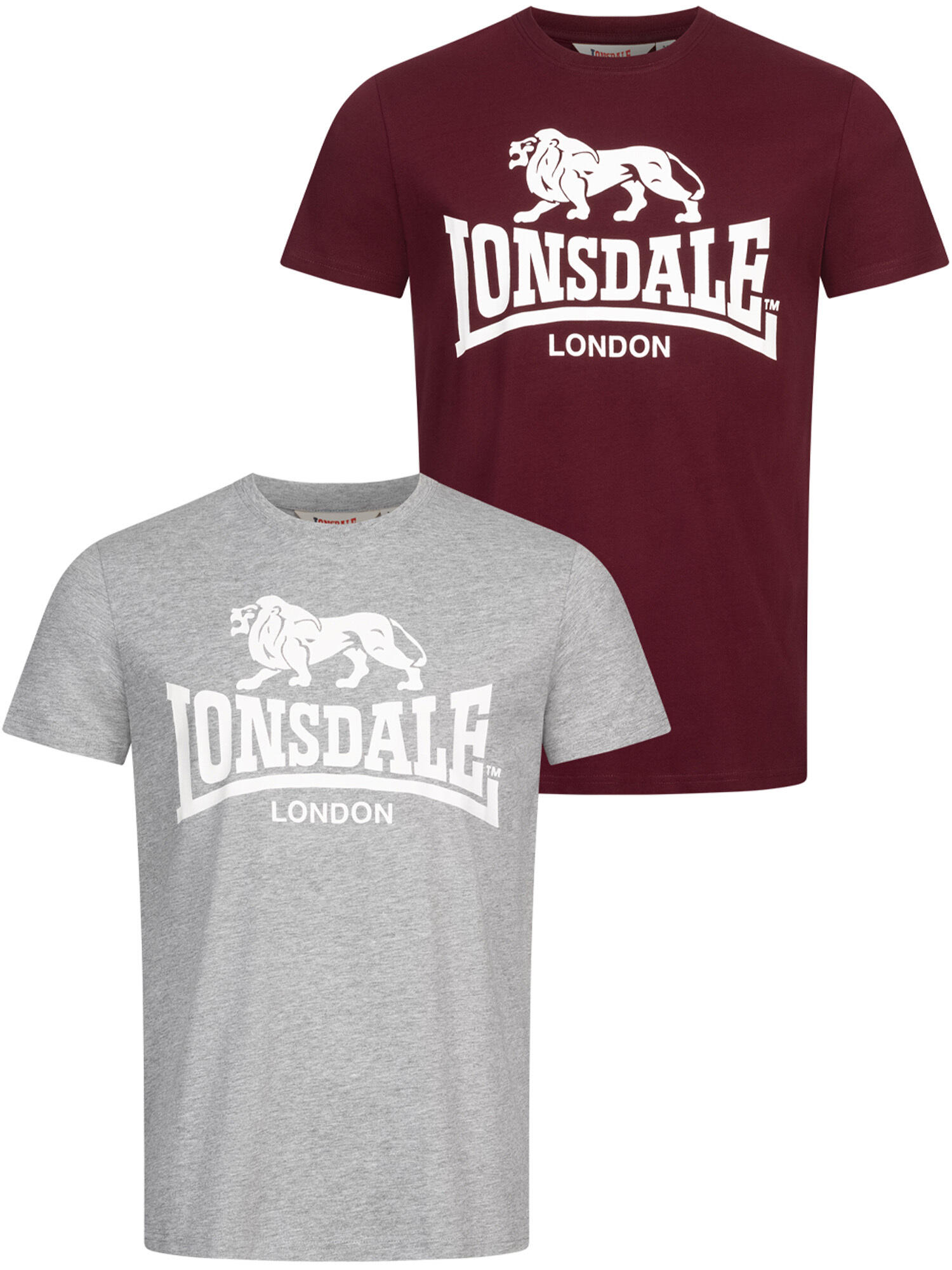 LONSDALE Heren-T-shirt, regular fit dubbelpak KELSO 2/6